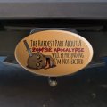 Hardest Part About A Zombie Apocalypse Skull Knife Funny Oval Tow Trailer Hitch Cover Plug Insert
