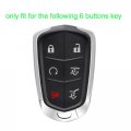 Kcpros 2pcs Rubber Silicone 6 Buttons Smart Key Fob Cover Case Protector Keyless With Keychain For Cadillac Escalade 2015 2016