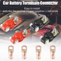 X Autohaux 4pcs Car Battery Cable Terminal Clamps Quick Release Connectors With 4 Copper Ring Terminals Universal Fit For Truck
