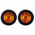 All Star Truck Parts 2x 2 5 Amber 12 Led Round Side Marker Clearance Lights Grommet Flush Mount Sealed Trailer With Reflex Lens 