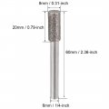 Uxcell Diamond Burrs Bits Grinding Drill Carving Rotary Tool For Glass Stone Ceramic 120 Grit 1 4 Shank 8mm Cylinder 5 Pcs