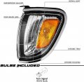 Epic Lighting Oe Style Replacement Chrome Trim Corner Signal Lights For Toyota 2001-2004 Tacoma Regular Access Cab Not Full
