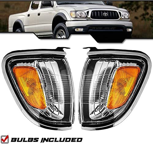 Epic Lighting Oe Style Replacement Chrome Trim Corner Signal Lights For Toyota 2001-2004 Tacoma Regular Access Cab Not Full