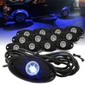 12 Pods Blue Rock Lights Kit With 4m Extension Wires Ip67 Waterproof Vehicle Accent Lighting For Trucks Suv Atv Utv Boats And 