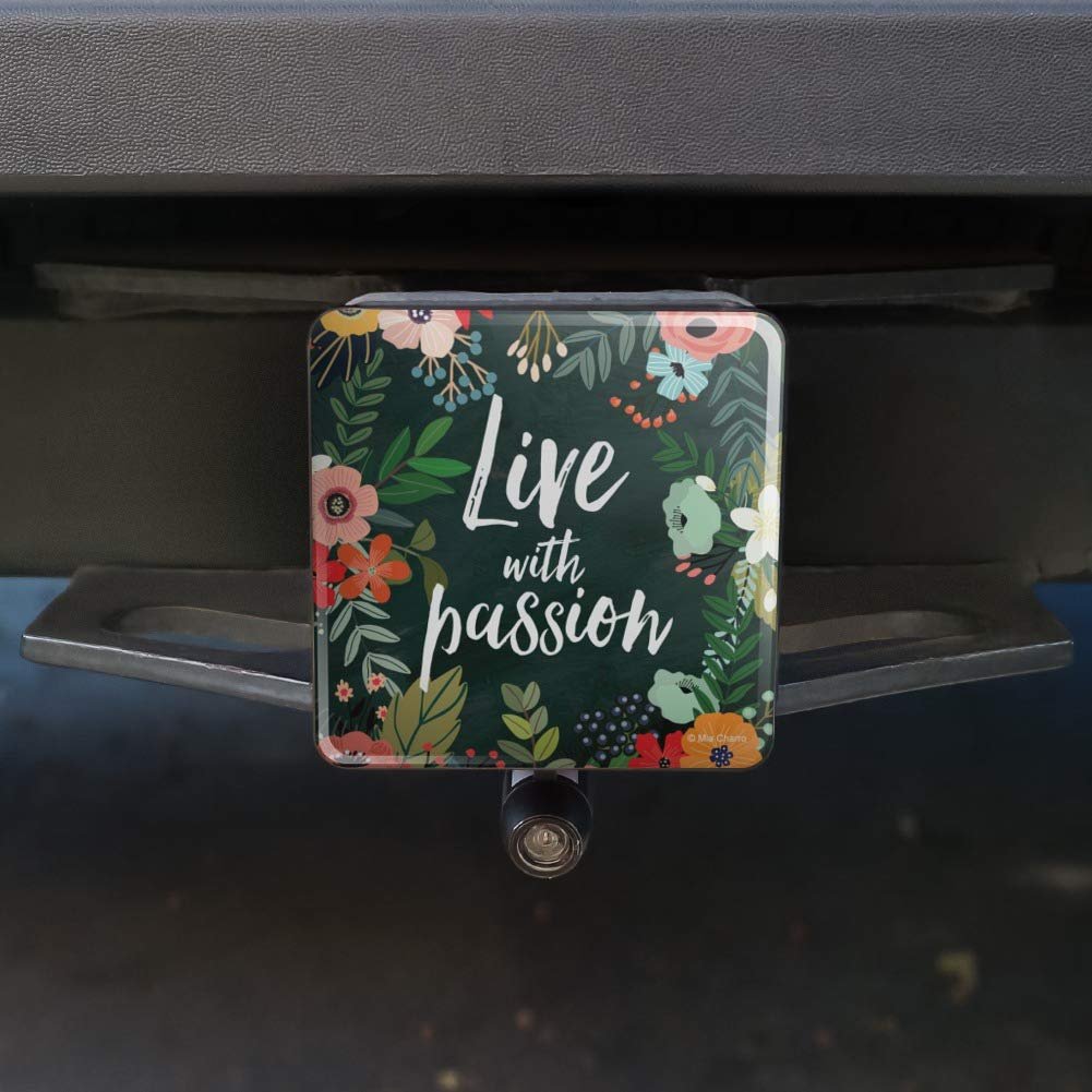 Graphics More Live With Passion Floral Inspirational Tow Trailer Hitch Cover Plug Insert
