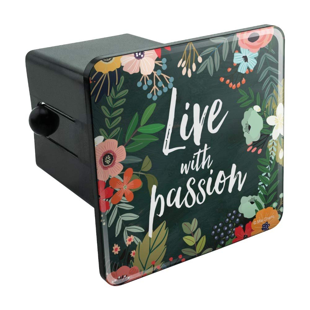 Graphics More Live With Passion Floral Inspirational Tow Trailer Hitch Cover Plug Insert