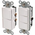 Baomain 2-decora Traditional Single Pole Dual Combination Switch Triple Rocker With Ground Screw 120 Vac 15 A 2-gang Wall Plate
