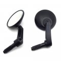 Httmt- Usmt252-030-bk 1 Pair Of Black Aluminum Motorcycle Universal 7 8 Handle Bar End Round Side Rear View Mirrors Compatible