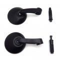 Httmt- Usmt252-030-bk 1 Pair Of Black Aluminum Motorcycle Universal 7 8 Handle Bar End Round Side Rear View Mirrors Compatible