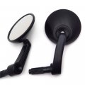 Httmt- Usmt252-030-bk 1 Pair Of Black Aluminum Motorcycle Universal 7 8 Handle Bar End Round Side Rear View Mirrors For Most