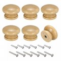 Uxcell Wood Pull Handles 1 3 6pcs Wooden Drawer Unfinished Knobs Pulls For Kitchen Furniture Wardrobe Cupboard With Screws