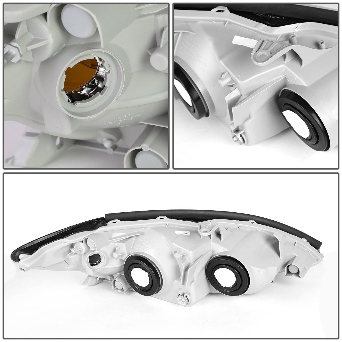 Auto Dynasty Chrome Housing Amber Corner Headlight Head Lamps Tool Kit For Camry 02-04