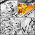 Auto Dynasty Chrome Housing Amber Corner Headlight Head Lamps Tool Kit For Camry 02-04