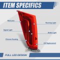 Gm2800259 Rear Led Drl Tail Lights Brake Lamps With Reverse For Cadillac Xts 2013-2017 Driver Left Side Red Lens