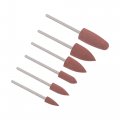 Uxcell Mounted Grinding Bits Grinder Heads Different Head Shapes Silicone Polishing Wheels For Rotary Tools Brown 6pcs