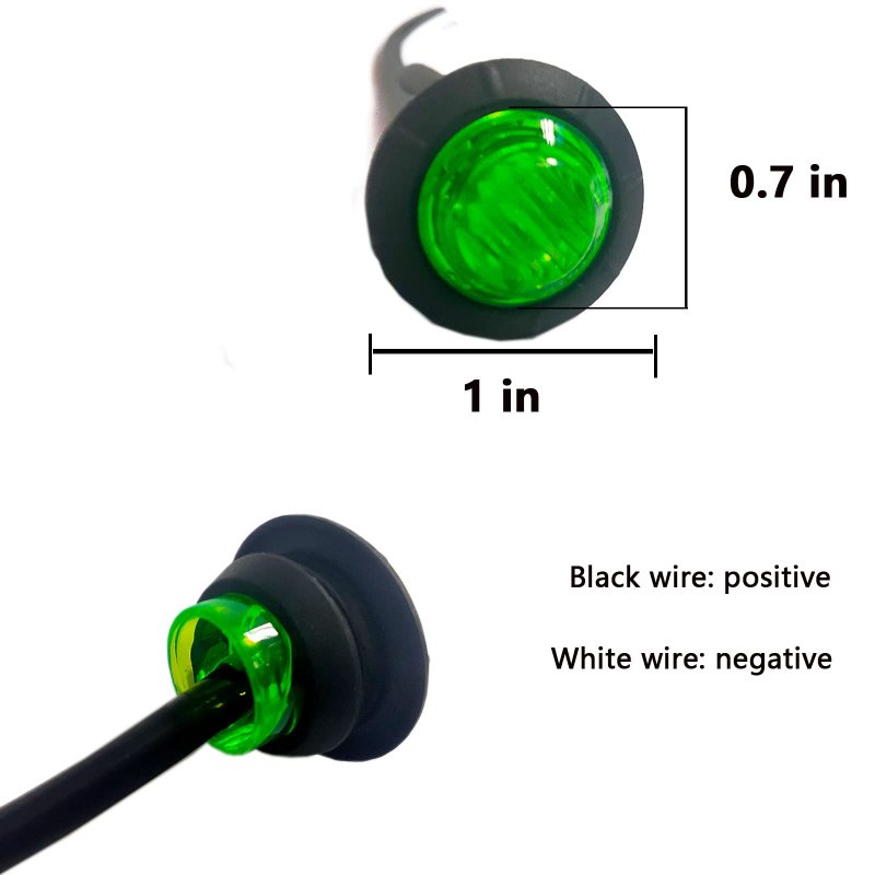 10pcs 3 4 In Round Clearance Led Rear Side Indicator Marker Lights Waterproof Green Signal Lamps For Car Truck Boat Pickup Rv