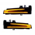 2x Carbon Fiber Rearview Side Mirror Cover Amber Sequential Flashing Turn Signal Light Compatible With 11-18 C-class W204 Cls