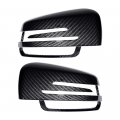 2x Carbon Fiber Rearview Side Mirror Cover Amber Sequential Flashing Turn Signal Light Compatible With 11-18 C-class W204 Cls