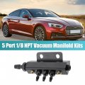 X Autohaux Universal Vacuum Manifold Kit 1 8 Ports 2 Interfaces Block Intake For Car Fuel Gas Wastegate Turbo Boost