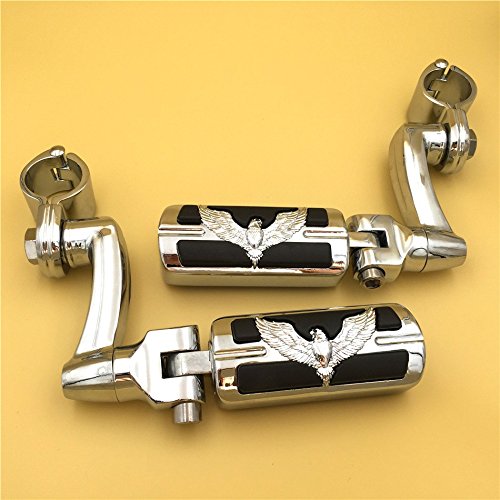 Chrome Peg Mounting Kit With Eagle Hawk Foot For Bike Equipped 1-1 4 Inch Front Engine Guard Frame Tube Iron 883 Xl883n Electra