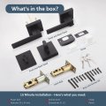 Ehomeware Black Door Handleset With Single Cylinder Deadbolt Reversible For Right And Left Side Keyed Square Lock Set Handle