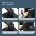 Ehomeware Black Door Handleset With Single Cylinder Deadbolt Reversible For Right And Left Side Keyed Square Lock Set Handle