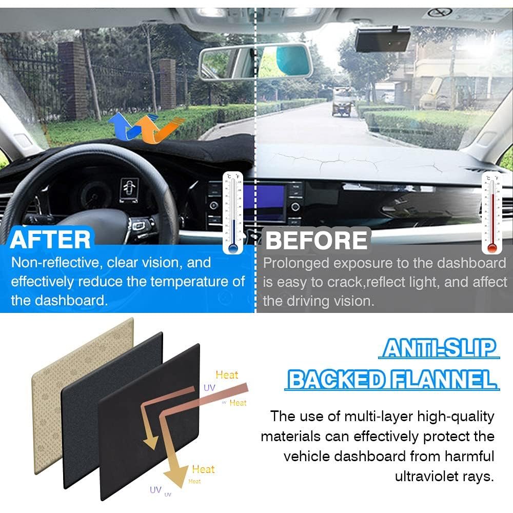 Cartist Dash Cover Fits Ford F250 F350 F450 1999-2004 Dashboard Mat For Accessories Non-slip Carpet Sunshield Glare Uv Rays