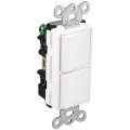 Baomain Duplex Rocker Switch 15 Amp 120 Volt Single-pole Ac Combination Commercial Grade Grounding Ul Cul White 2pcs