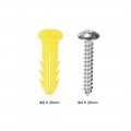 Uxcell 6 X 26mm Plastic Expansion Tube For Drywall With Screws Yellow 75pcs