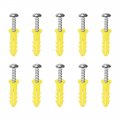 Uxcell 6 X 26mm Plastic Expansion Tube For Drywall With Screws Yellow 75pcs 