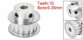 Uxcell Aluminum 15 Teeth 6 35mm Bore 5 08mm Pitch Timing Belt Pulley For 10mm