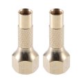 2pcs Car Air Chuck Tire Clip Adapter Inflator Connect Accessories Gold Tone 