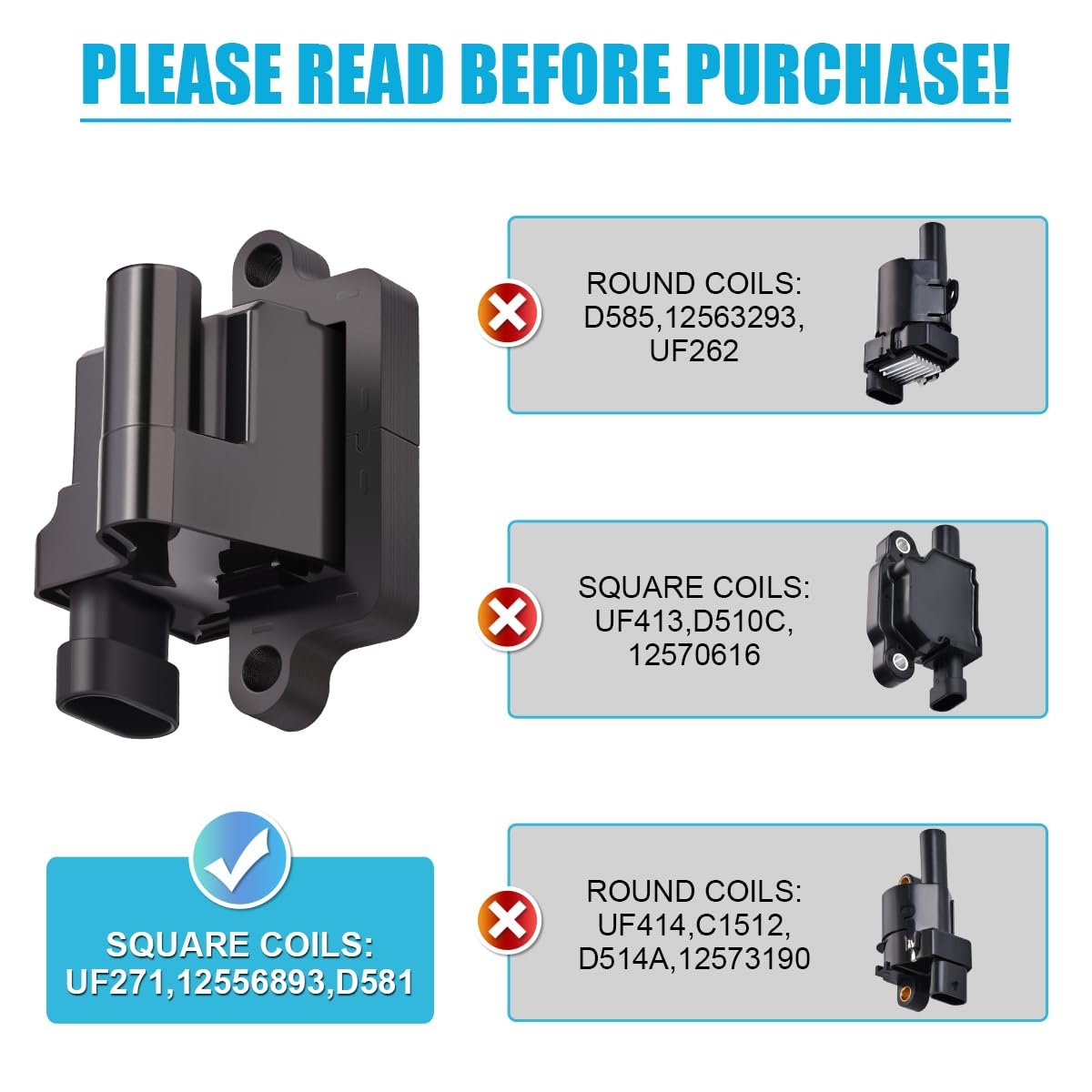 Set Of 8 Square Ignition Coil Uf271 Iridium Spark Plugs And 5mm Red Wires For Silverado Suburban Gmc Hummer Avalanche Savana