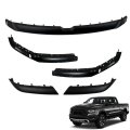 Grille Trim Molding With Brackets Gloss Black Front Upper Replacement For 2019-2022 Ram 1500