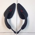 Smt-black Aluminum Teardrop Shape Skull Zombie Emblem Mirrors Compatible With Superglide Fat Bob Fxef B017qp6grc