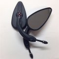 Smt-black Aluminum Teardrop Shape Skull Zombie Emblem Mirrors Compatible With Superglide Fat Bob Fxef B017qp6grc