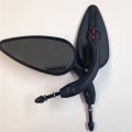 Smt-black Aluminum Teardrop Shape Skull Zombie Emblem Mirrors Compatible With Superglide Fat Bob Fxef B017qp6grc