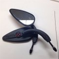 Smt-black Aluminum Teardrop Shape Skull Zombie Emblem Mirrors Compatible With Superglide Fat Bob Fxef B017qp6grc