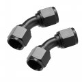 2pcs 8an Female 45 Degree Swivel Coupler Fitting Adapter Union Hose Coupling Thread Pipe Connector Aluminium Alloy Anodized 