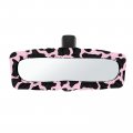 Cozeyat Pink Cow Skin Pattern Stretch Window Rear View Cover For Women Girls Softy Niew Mirror Protector Cars Sedans Trucks 