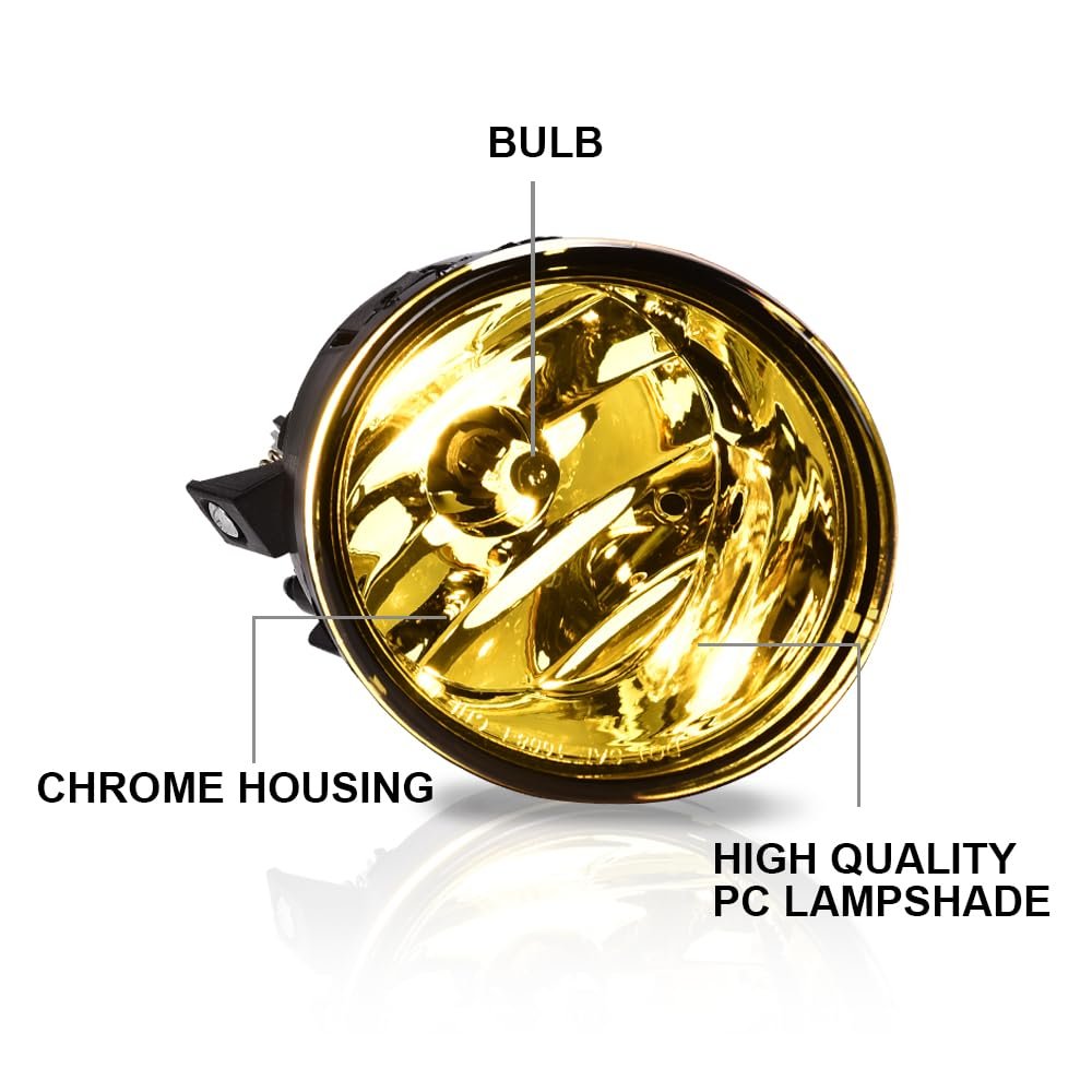 Bumper Fog Lights With Bulbs For Nissan Titan 2004 2015 And Armada 2005 2007 Yellow Lens Front Lower Driving Lamps Left Right