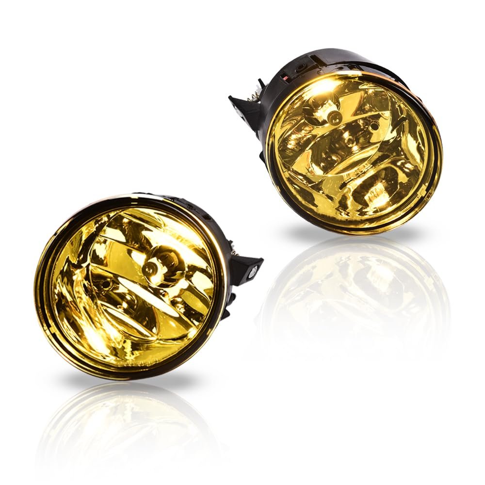 Bumper Fog Lights With Bulbs For Nissan Titan 2004 2015 And Armada 2005 2007 Yellow Lens Front Lower Driving Lamps Left Right