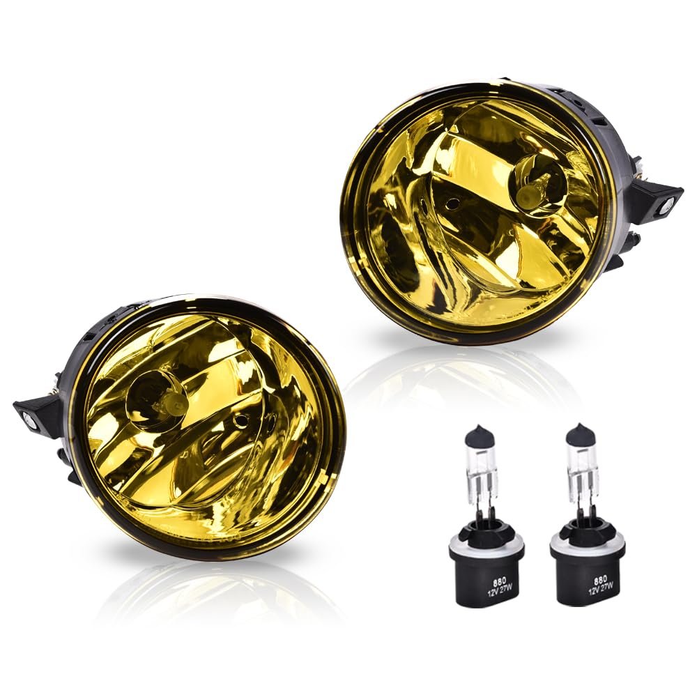 Bumper Fog Lights With Bulbs For Nissan Titan 2004 2015 And Armada 2005 2007 Yellow Lens Front Lower Driving Lamps Left Right