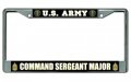 License Plates Online U S Army Command Sergeant Major Frame