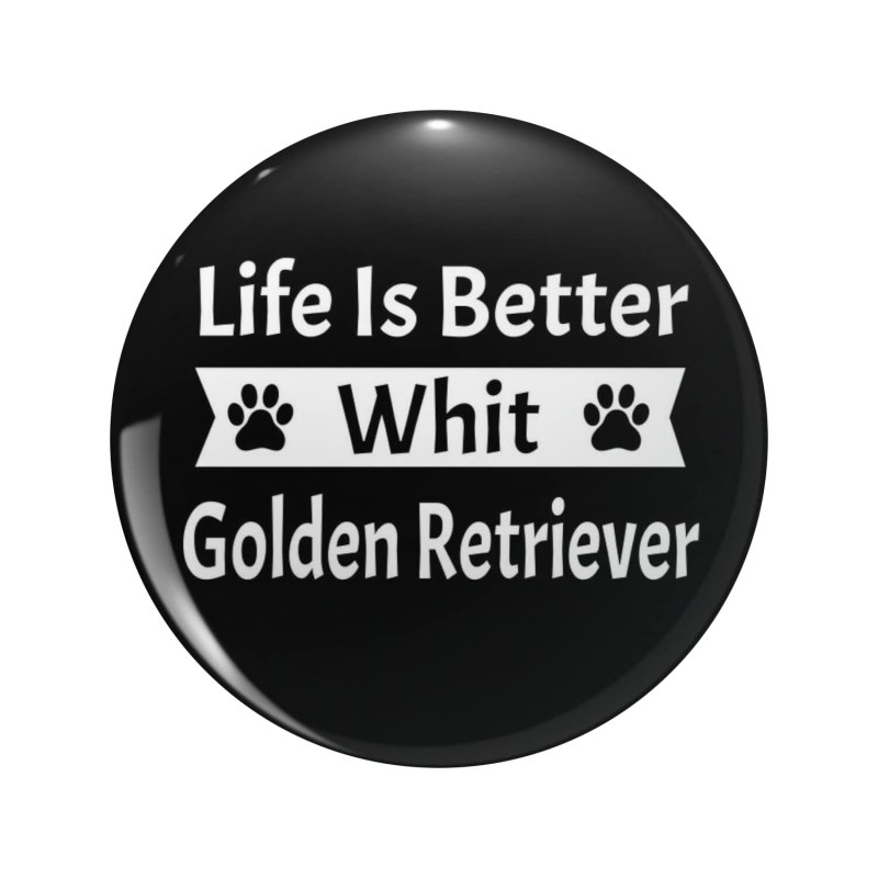 Golden Retriever Dog Design Keychain Double Sided Stainless Steel 3d Resin Encased Key Ring 1 25 In Round Novelty Accessory For