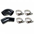 Silicone Reducer Coupler Kit 6 Pack 2 5 In To 3 45 Degree And 90 Elbow Couplers With 4 T Bolt Clamps Black 