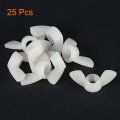 Uxcell M8 Wing Nuts Nylon Butterfly Nut Hand Twist Tighten Fasteners White 25pcs