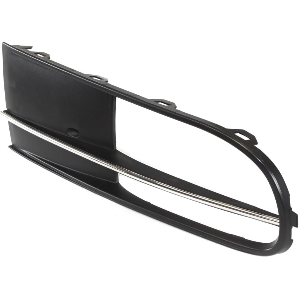 Fog Light Bezel For Volkswagen Beetle 2012 2019 Front Passenger Side Black Plastic With Chrome Center Strip Replaces Vw1039117