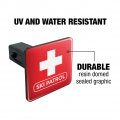 Ski Patrol With Cross Tow Trailer Hitch Cover Plug Insert