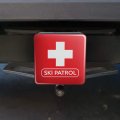 Ski Patrol With Cross Tow Trailer Hitch Cover Plug Insert